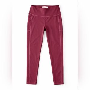 Adrienne Vittadini Sport Leggings 2X Burgundy High Rise Compression Yoga Pants